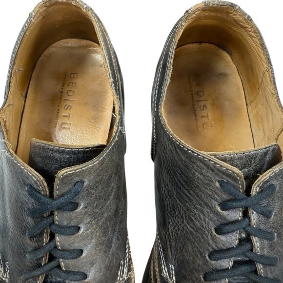 Bed Stu Men's Basalt Derby Wingtip Gray Brown Leather Mens Size 11 - Picture 5 of 12